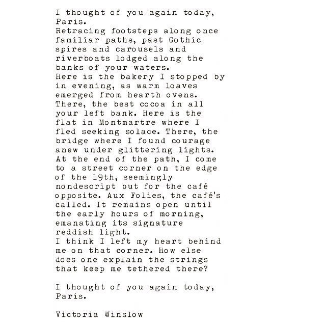 #victoriawinslow #writer #writing #poetry #quotes #love #paris